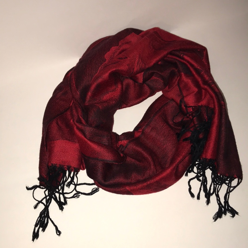 Red and Black Reversible Scarf/Wrap